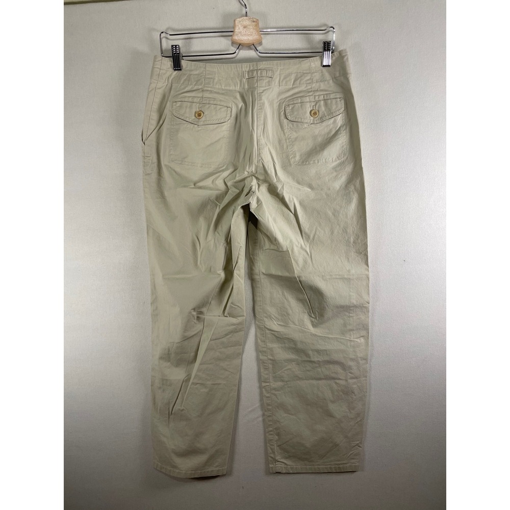 Talbots Womens 10 Khaki Tan Stretch Straight Leg Trousers Chino Pants F122 - Picture 3 of 9
